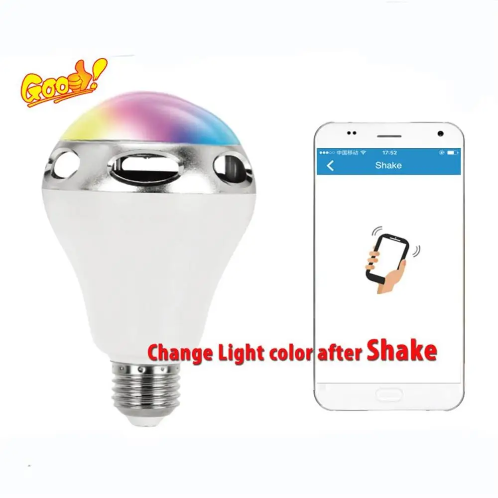 

LED Speaker Light E27 RGB Bulb Color Changing/Music Player Lighting Lamp with Built-in Audio Mini Speaker