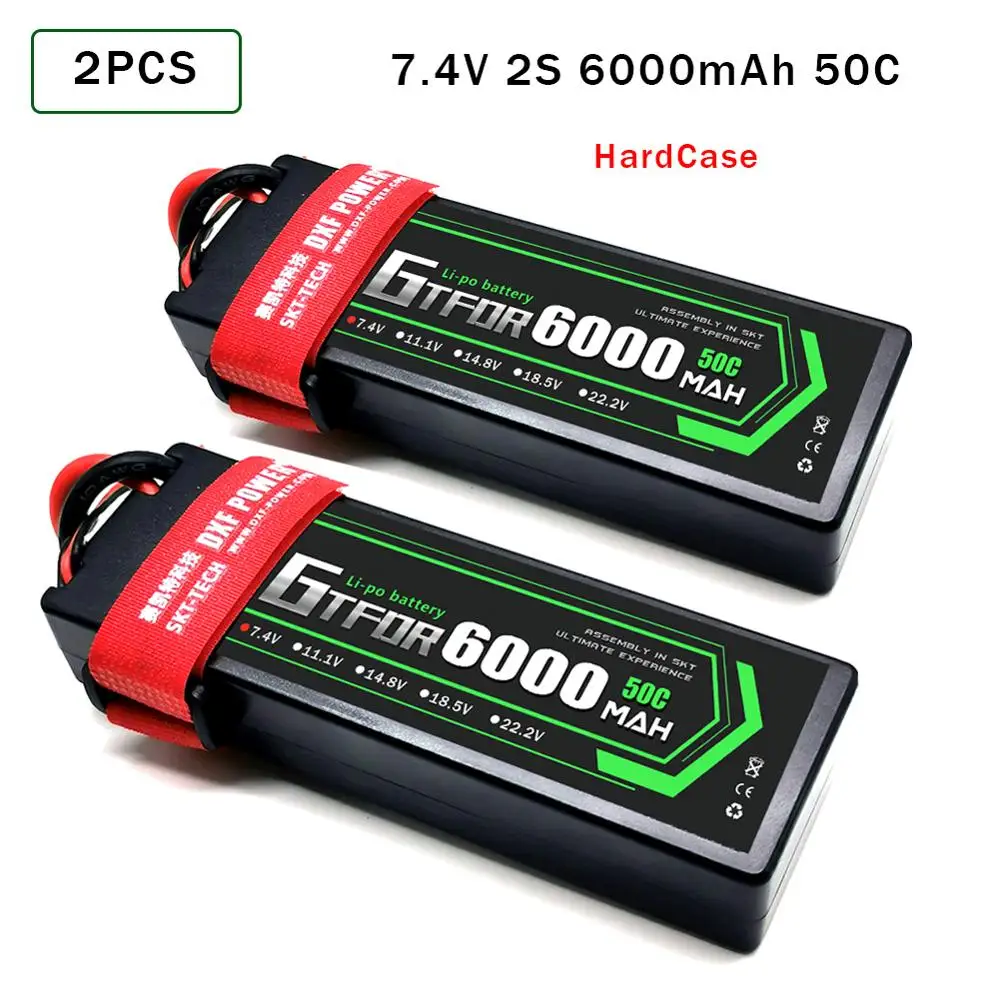 GTFDR Lipo аккумулятор 6000 мАч 7 4 В 50C 2S RC автомобильный Deans/T XT60 разъем для автомобиля