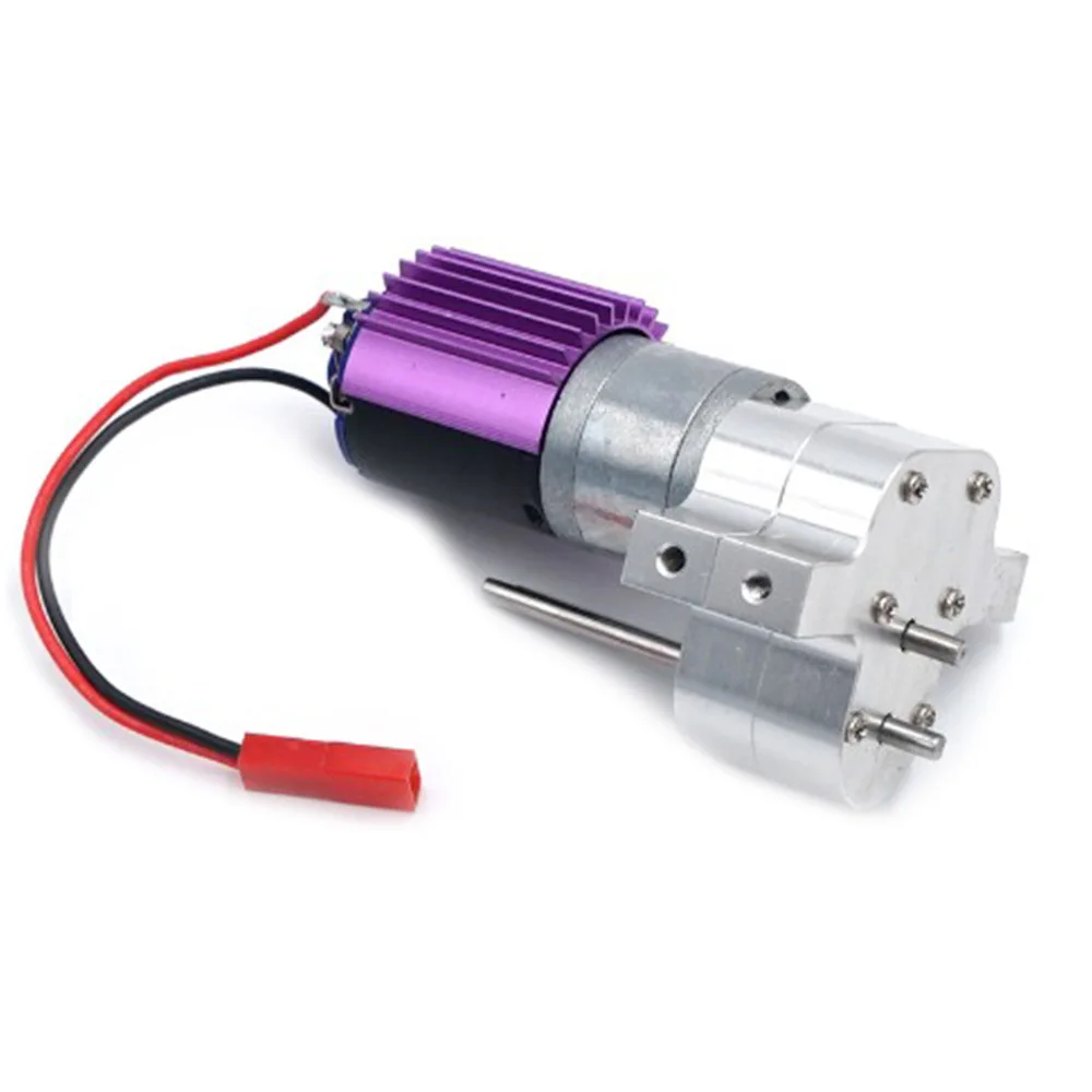 

Hot Speed Change Gear Box Metal Gearbox with 370 Brush Motor Anodizing Treatment for Heatsink and Mount Base for WPL 1633 RC Car