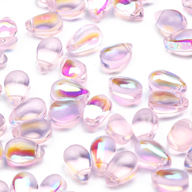 20-100pcs Colorful Mixed 6x9mm Drop Shape Loose Glass Spacer Beads For Jewelry Making DIY Necklace Bracelet Pendant Accessories 