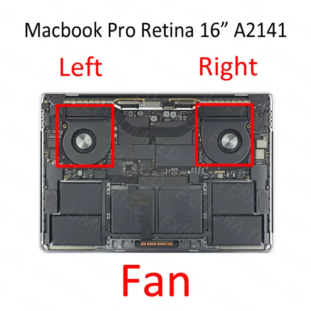 Nuovo Laptop A2141 ventola sinistra e destra per Macbook Pro Retina 16  "A2141 ventola di raffreddamento della CPU Set EMC 3347 fine 2019 anno -  AliExpress