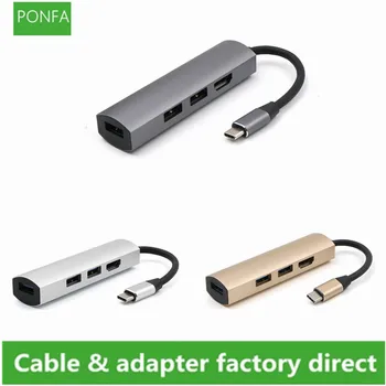 

USB Type C Hub 4 Ports USB3.1 to HDMI & USB 3.0 Splitter Converter OTG 4 IN 1 Adapter Cable for MacBook Pro Air PC Laptop