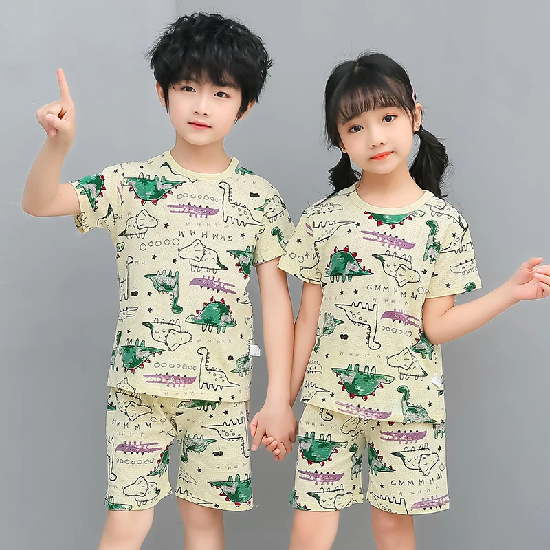 Tanie Nastoletnie dziewczyny odzież ustawia chłopcy dinozaur piżamy ustawia dzieci piżamy piżamy dla