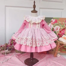 Г., зимнее поступление, испанская шерстяная одежда на заказ, милое платье с рукавами на день рождения рождественское платье качественное платье принцессы для девочек