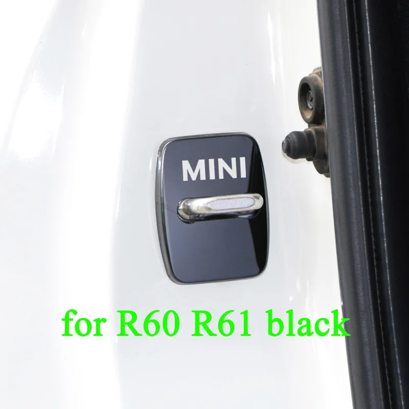 for R60 R61 Black 2x для Mini Cooper дверной замок Защитная крышка F54 F56 F55 F60 R60 R61 автомобильные аксессуары дверной замок Крышка эмблема значок наклейки - Название цвета: for R60 R61 Black