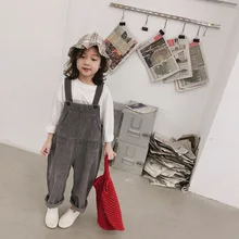 Tckids детская одежда, Настраиваемые 19 весенних CBC-style, для мужчин и женщин, детей, толстые вельветовые свободные брюки на подтяжках