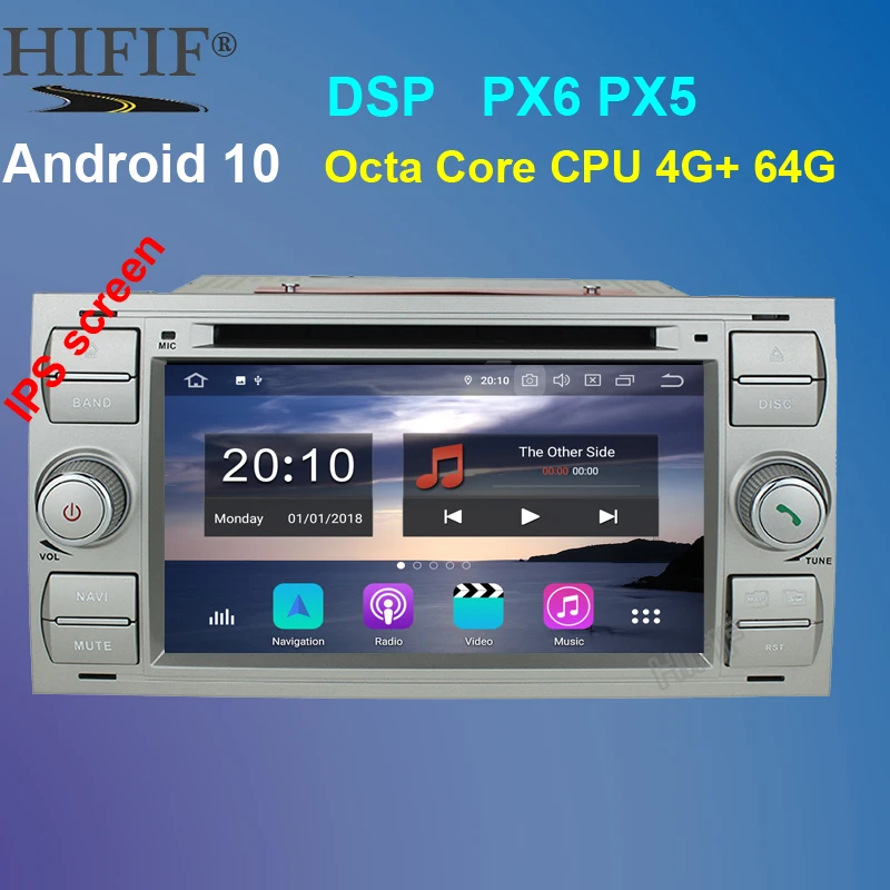 2din Android 10 DAB + Автомобильный dvd плеер в тире для Ford Transit Focus Connect S MAX Kuga Mondeo с