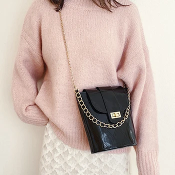

Glossy Solid Designer Shoulder Bags for Women High Capacity Bucket Handbags Ladies Soft Thread Hasp Lock Crossbody Luxury Bag