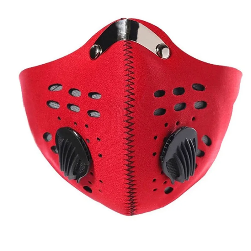 Противодымовая Пылезащитная зимняя дышащая сетчатая велосипедная маска пылезащитный смог ветрозащитная защитная сетка для велосипеда MTB велосипедная маска для лица - Цвет: Red