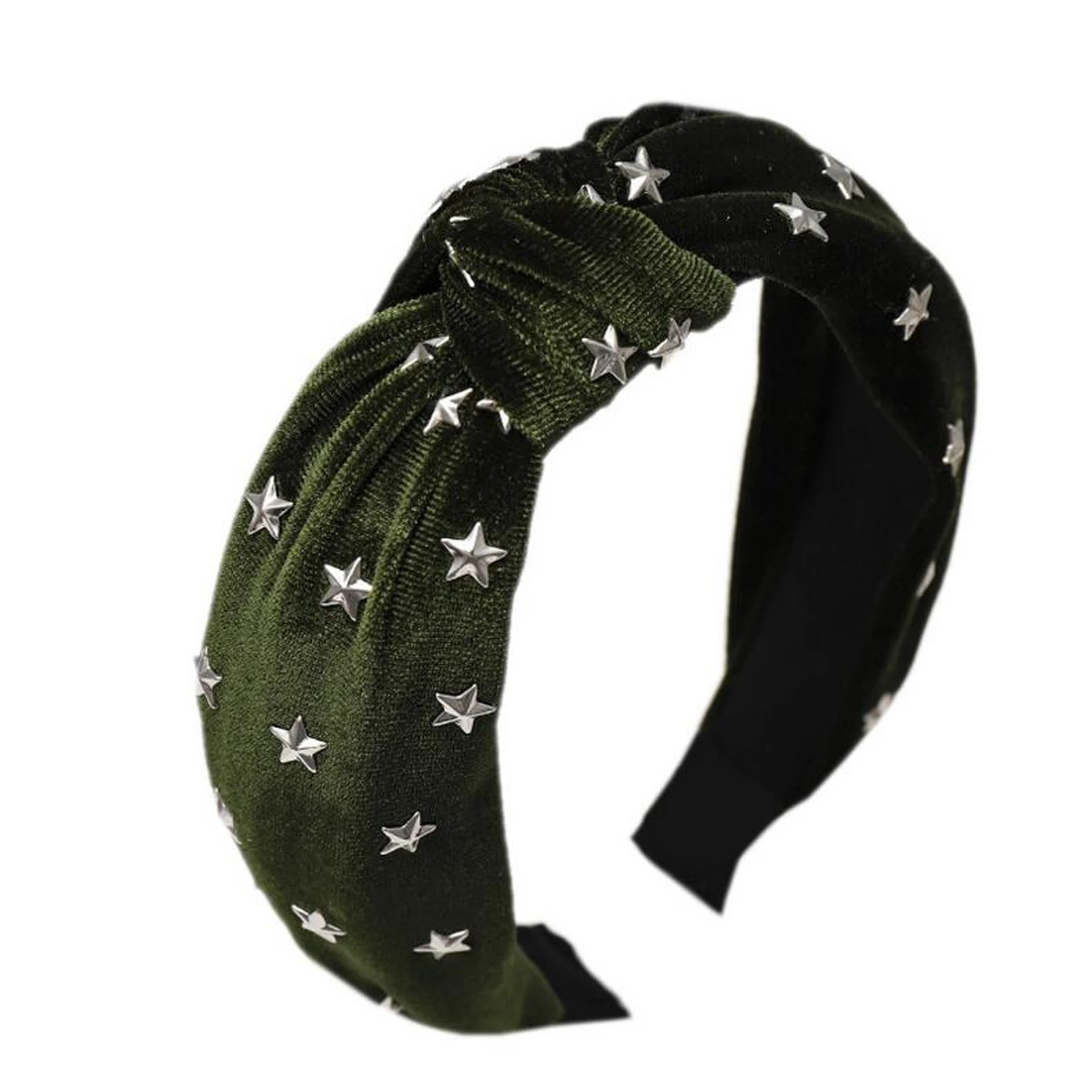 Новая мода фланелевая повязка на голову блестящая Звезда Hairband мягкий Средний обруч с бантиком Женская дикая Повседневная тюрбан Украшения для волос оптом