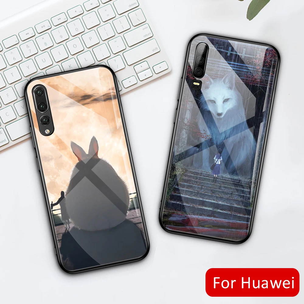 Мультяшный чехол для Huawei P30 стеклянный P9 P10 plus P20 pro Lite DIY телефона | Мобильные