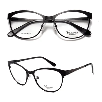 

Factory Direct Cat Eye Stainless Steel Full Rim Size 54-17-140 Unisex Metal Optical Glasses