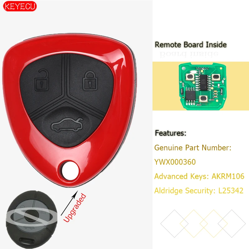 KEYECU 3B 433 МГц Модернизированный дистанционный брелок для Rover 25 45 Streetwise мг TF ZR ZS-YWX000360
