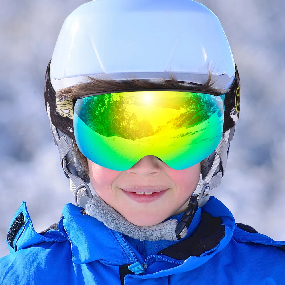 Copozz профессиональные детские лыжные очки, анти-туман, безрамные лыжные очки, ветрозащитное спортивное оборудование, зимние лыжные очки для детей