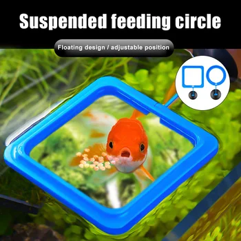

New Aquarium Feeding Ring Floating Food Tray Feeder Fish Tank Station Square/Circle Accessory with Suction Cup Best Price