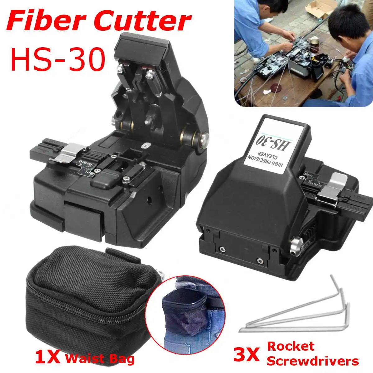 

1 set Fiber Cleaver Cutter fiber optic knife tools cutter for Fujikura HS-30 High Precision Fiber Cleaver 16 surface blade