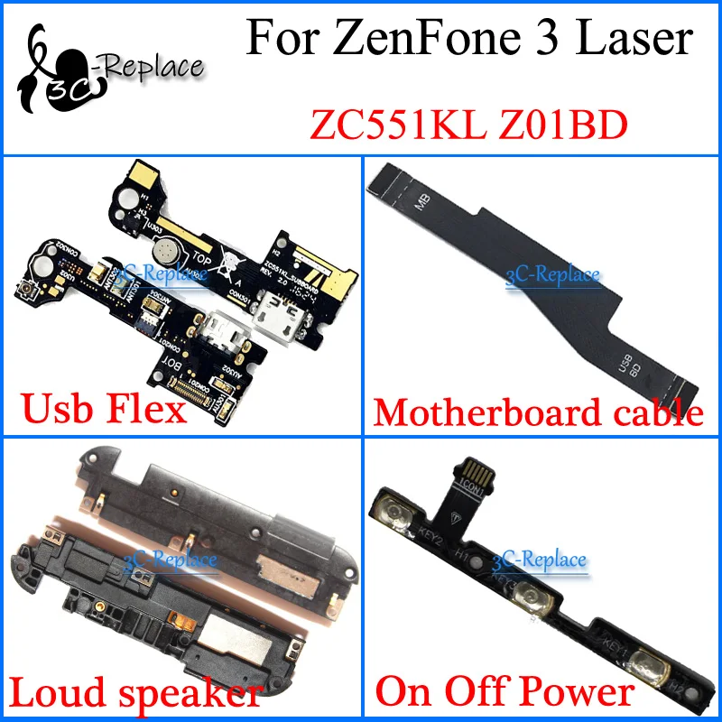 Гибкий Usb-Кабель Для ZenFone 3 Laser ZC551KL громкий динамик ВКЛ./ВЫКЛ. кабель для