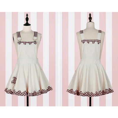 Новинка года; сезон весна; милое платье в японском студенческом стиле для девочек; кружевное платье в клетку для девочек; платье в стиле Лолиты - Цвет: Milk tea skirt