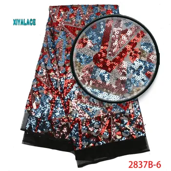 

French lace Tissu Lace Fabric African Lace Fabric With Sequin Newest Nigeria Lace Fabric wedding dress fabric YA2837-6