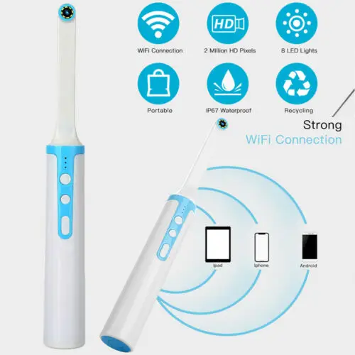 Cena 2MP Oral Dental Wifi kamera wewnątrzustna endoskop HD bezprzewodowa lampa LED do sesji zdjęciowej 8 LED światła aparat dentystyczny z systemem Android