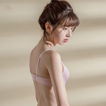 

Elovegirl Solid Color Simple No Steel Ring and No Trace Underwear Summer Thin and Light Breathable Small Chest Underwear