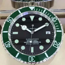 Large Luxury Wall Clock Metal Calendar Magnifier Silent Watch Stainless Steel Luminous Wall Clocks Home Decor Living Room LOGO(China)