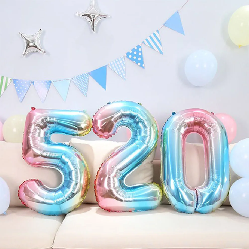 

1/Piece 40 Inch Rainbow Aluminum Foil Digital Balloon 0-9 Children Adult Birthday Wedding Party Decoration Supplies Christmas