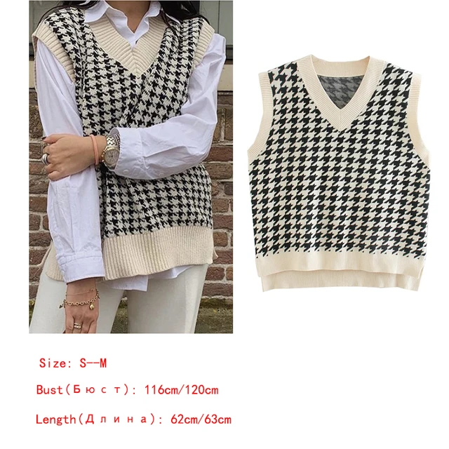 MosiMolly Pretty Pink Sweater Vest Women Cable Knit Sleeveless Knits Jumper Pullovers Sweater Cropped Sweater Tank F-plaid