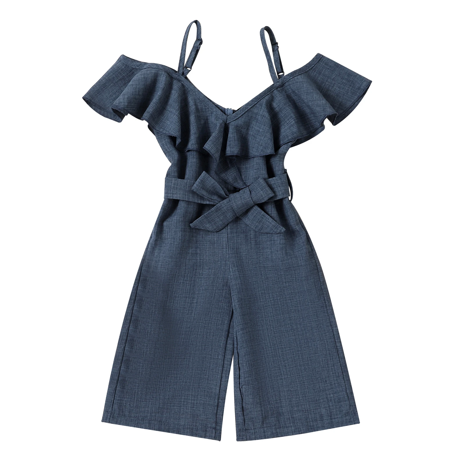 Warm Baby Bodysuits  Ma&Baby 1-6Y Summer Children Kids Girls Jumpsuit Fashion V neck Ruffles Rompers Solid Color Girl Clothing D35 Baby Bodysuits expensive