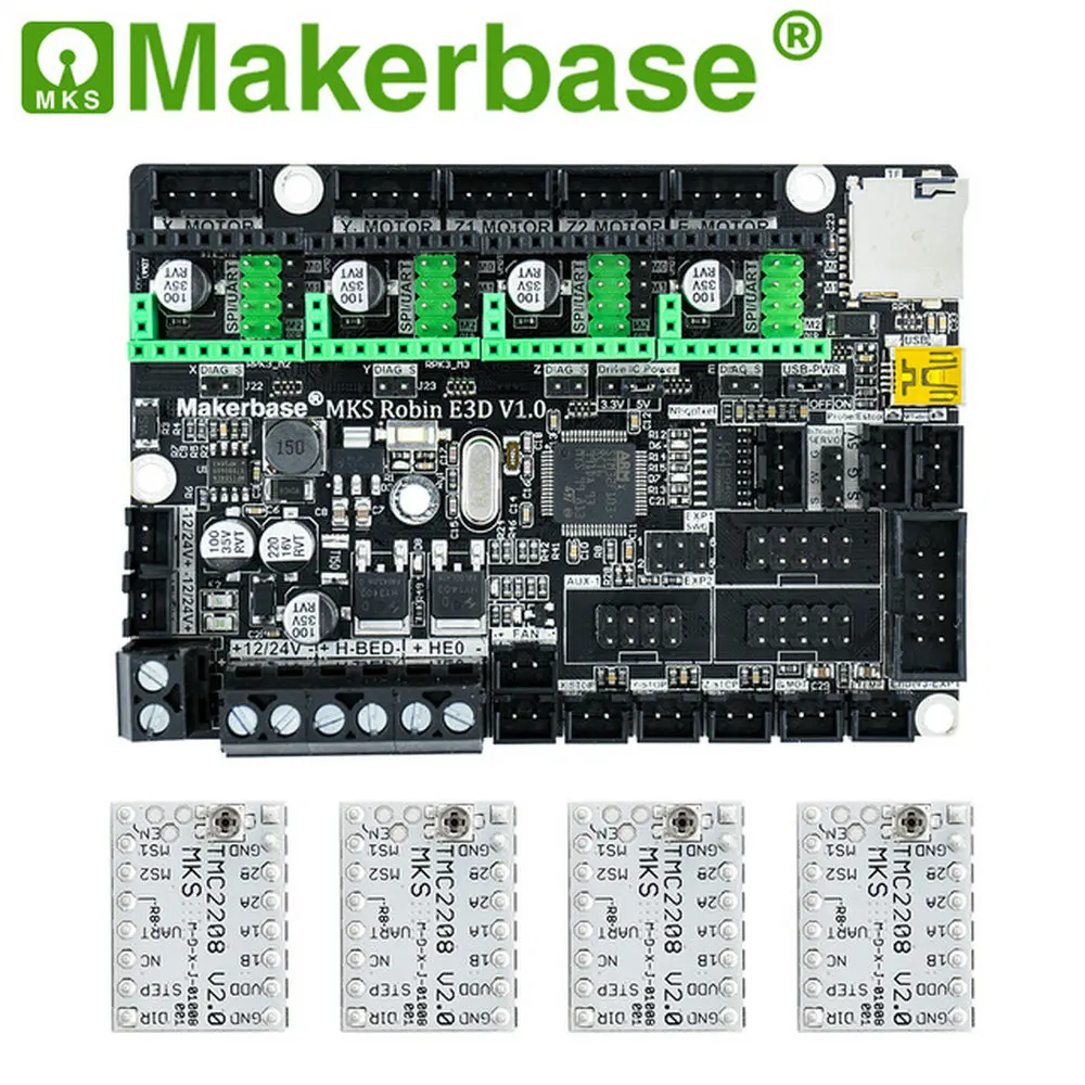 Makerbase MKS Robin E3 E3D 32 битная плата управления 3D принтер части с tmc2209 Uart драйвер режима