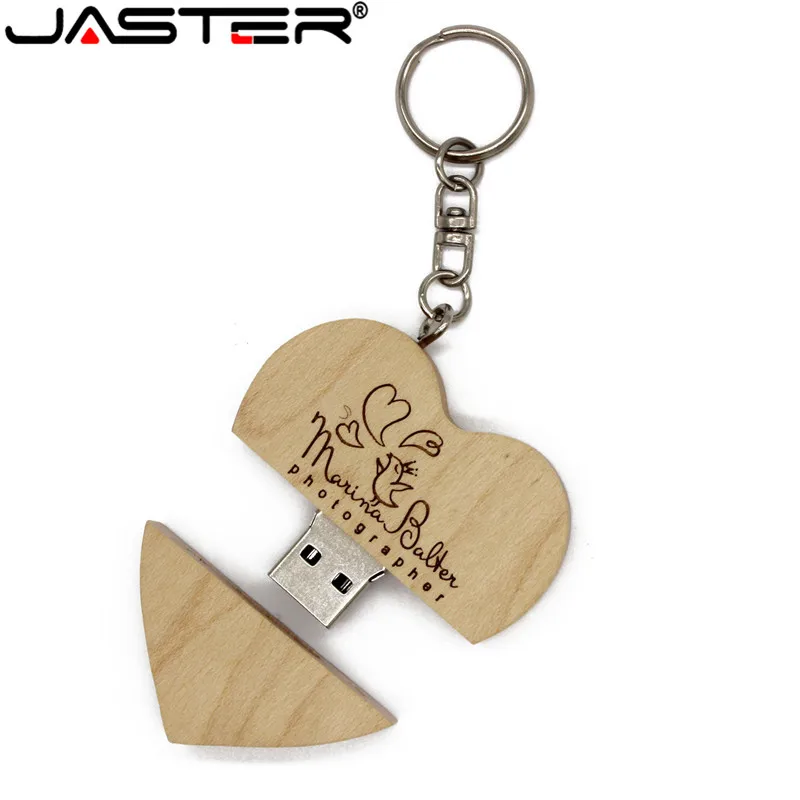 JASTER 4 ГБ до 32 Деревянный Сердце на заказ DIY логотип USB 2 0 флэш накопитель