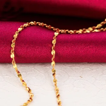 شراءالصلبة 24K الأصفر عقد ذهب سلسلة كاملة ستار لينك سلسلة قلادة