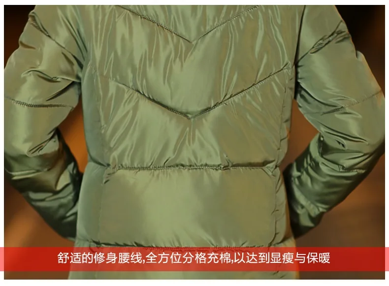 Winter New Style off Season Cotton-padded Jacket over-the-Knee Mid-length down Jacket Cotton-padded Clothes Thick Slim Fit