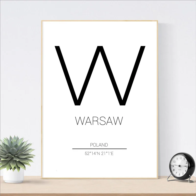 Poland-Warsaw-City-Map-Canvas-Painting-Posters-And-Prints-Wall-Art-Pictures-For-Poles-Living-Room