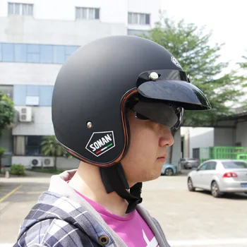 

Chopper Vintage casco capacete moto Dot Approved 3/4 Helmets Soman SM521 Retro Classic Half Face Motorcycle Helmet