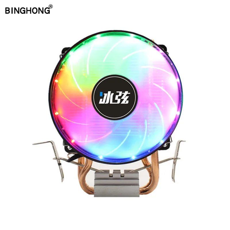 Кулер для процессора BINGHONG Intel Amd радиатор кулер RGB охлаждения 8 см 2 тепловых трубки