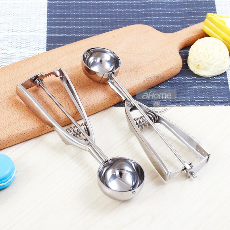 Ice Cream Scoop ,Stainless Steel Cookie Scoops with Trigger Release, Spherical Scoops for Mashed Potatoes kitchen Accessories