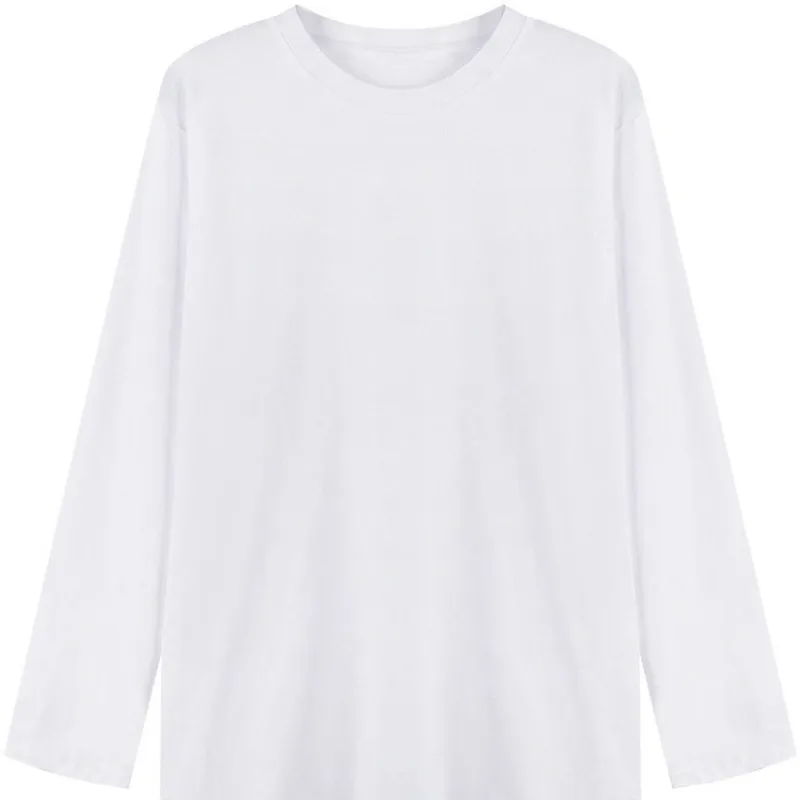 

2020 Pure Cotton Solid Color Women's Autumn Casual Interior Jacket Korean-Style Loose round Neckline T-shirt Women's Clothing