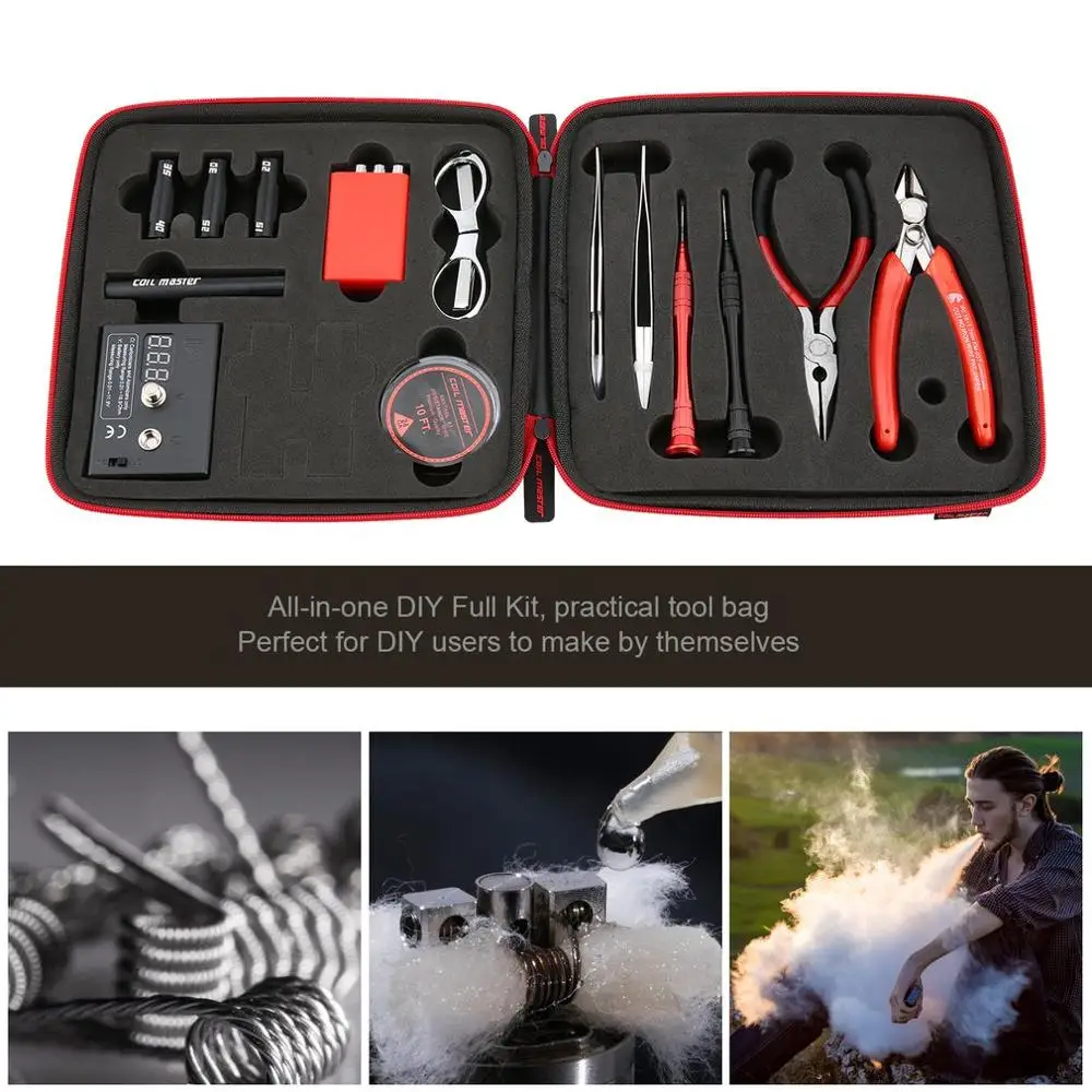 Coil Master DIY Kit E-Cigarette DIY Tool Kit E-Cig Accessories Tool All-in-one Vape Device Rebuild RDA RDTA RTA Tank Atomizer