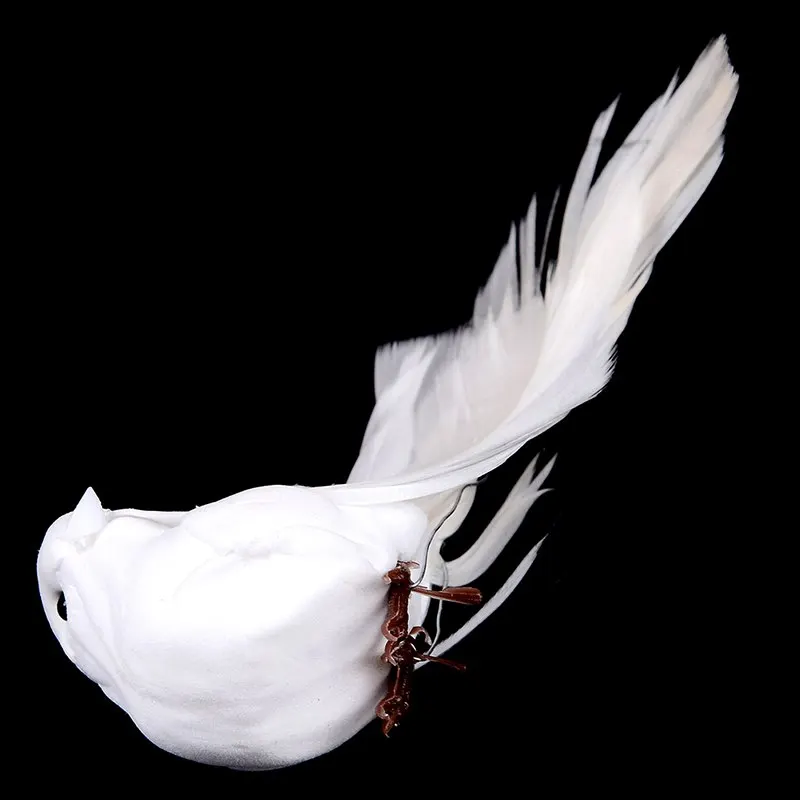 Decorative Fake Doves White Artificial Foam Feather Wedding Ornament Decor Bing 