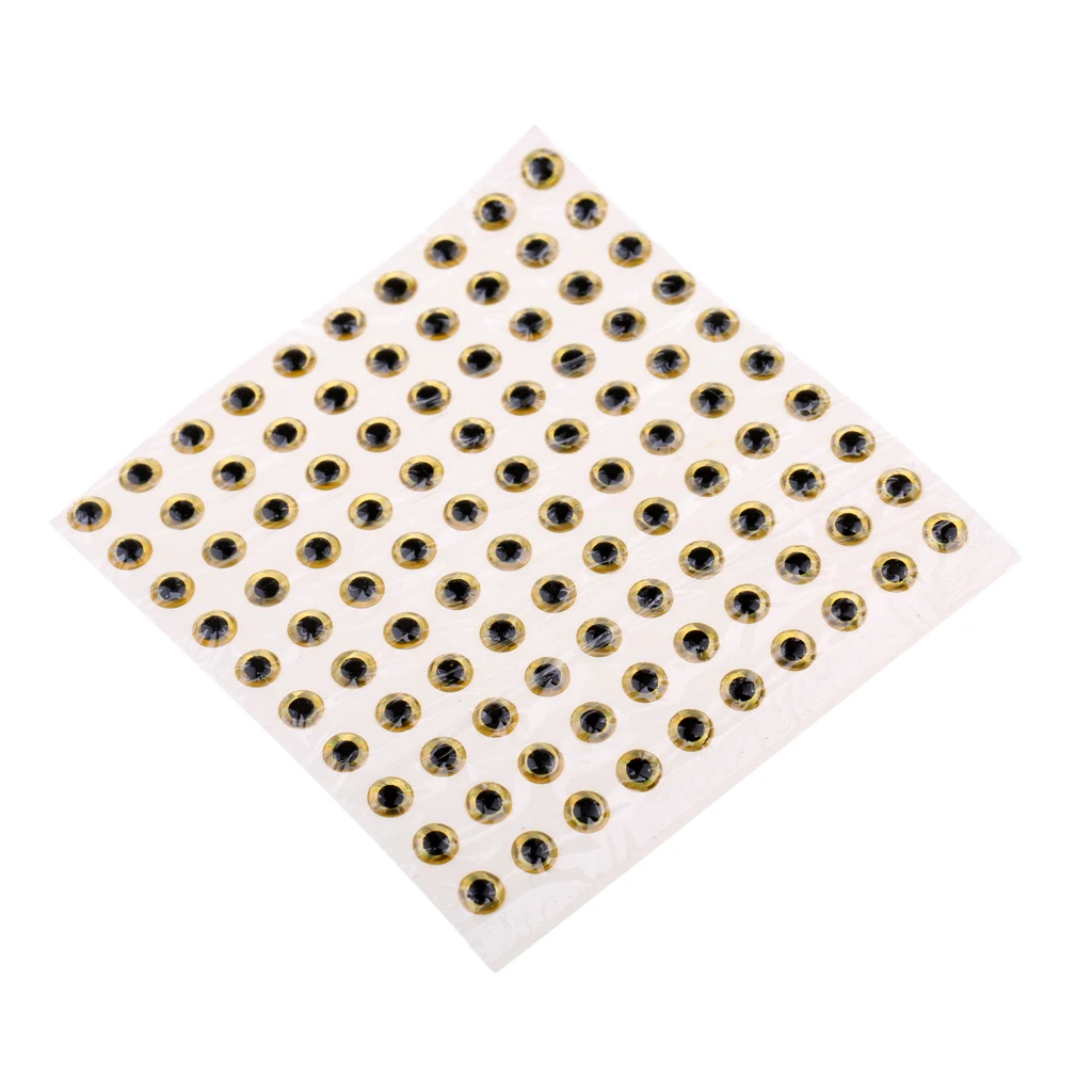 100PCS/Sheet 3D Holographic Fishing Lures Eyes DIY Round Pupil Eyes for Fishing Bait/Fly Tying/Fishing Lures for Fishing Lovers