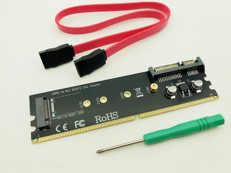M.2 DDR2 слот адаптер Райзер DDR на M2 SSD Riser B Ключ NGFF конвертер карта SATA питание 7Pin порт