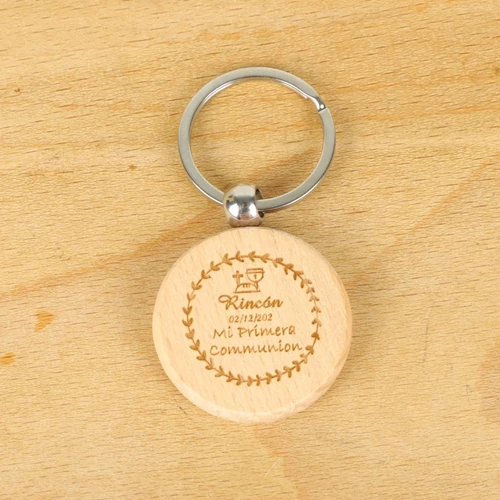 10pcs Personalized Engrave Round Wooden Keychain With Tassels Wood Keyring  Tags Christening Baptism Frist Holy Communion Gift - AliExpress