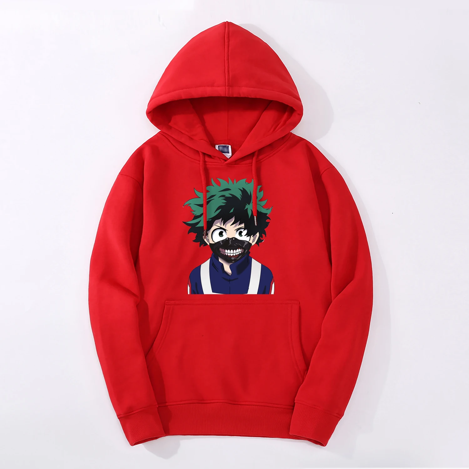 Новое поступление, зимняя мужская толстовка с принтом One For All Deku My Hero Academ Japan аниме, Мужская толстовка, повседневный флисовый мужской спортивный костюм - Цвет: Red 6