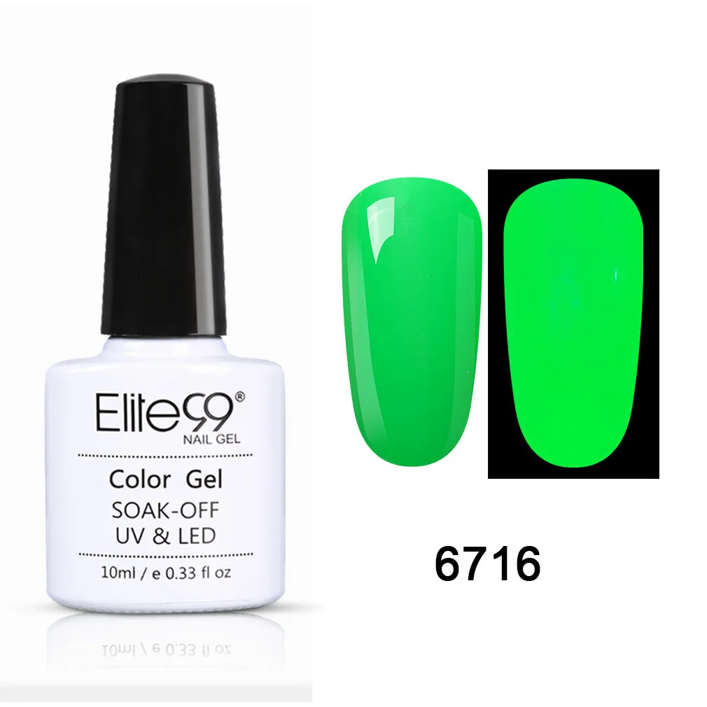 Elite99 10ml Glow In Dark Gel Nail Polish Fluorescent Luminous UV LED Gel Varnish Semi Permanent Nail Art Gel Varnish Enamel - Цвет: 6716