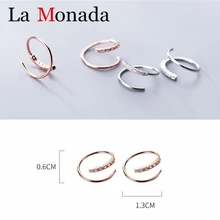 S925 волнистые серьги-гвоздики с цирконием CZ спираль сладкие ювелирные изделия для женщин гипоаллергенный модный серебряный подарок