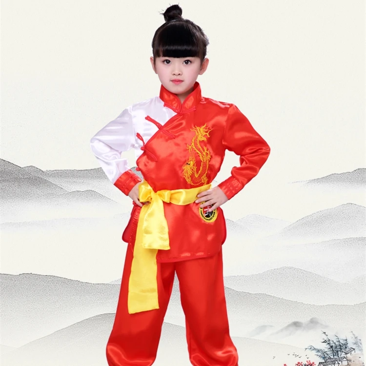 Китайский кунг фу Wushu Тай Чи одежда для нового года детские традиционные костюмы