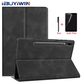 

iBuyiWin Premium Smart PU Leather TPU Cover for Samsung Galaxy Tab S6 10.5 SM-T860 SM-T865 10.5" Tablet Funda Case+Film+Pen