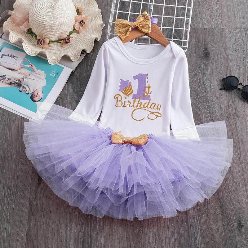 New Toddler Girl Dresses Baby Girl 1 Year Birthday Dress Party Princess Girls Tutu Dress Newborn Baby Clothing Vestido Infantil - Цвет: Only Dress B3