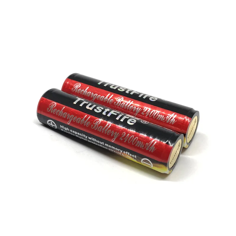 10 шт./лот TrustFire Защищенный 18650 3 7 V 2400mAh литиевые батареи перезаряжаемые литий